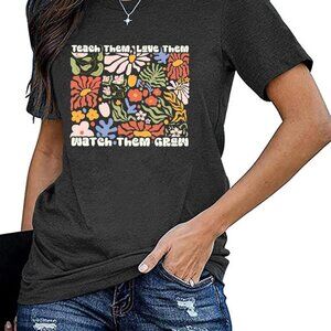 Read Books Be Kind Stay Weird Print T-shirt for Women, Grey, X-large
